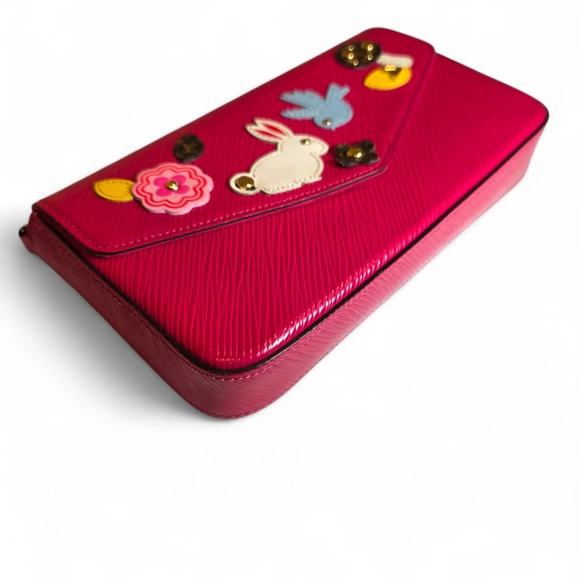 Louis Vuitton Limited Edition Felicie Pochette Red Epi Animal Print Bunny Bird - Picture 9 of 16